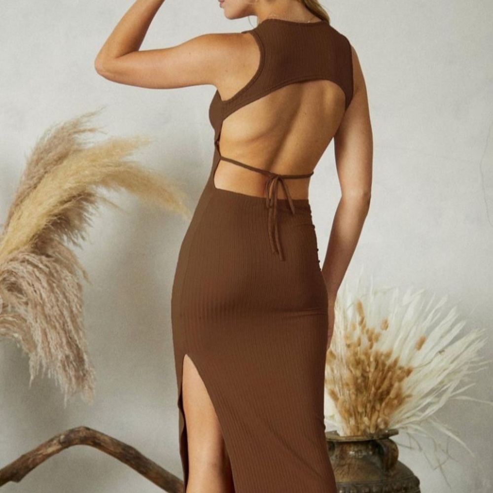 Midi rust brown dress